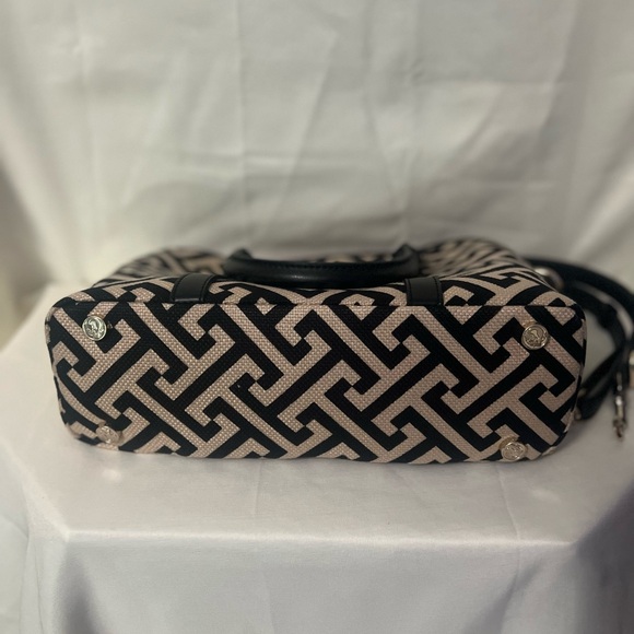 Spartina 449 Callahan Satchel Crossbody EUC Leather And Linen - Picture 5 of 14